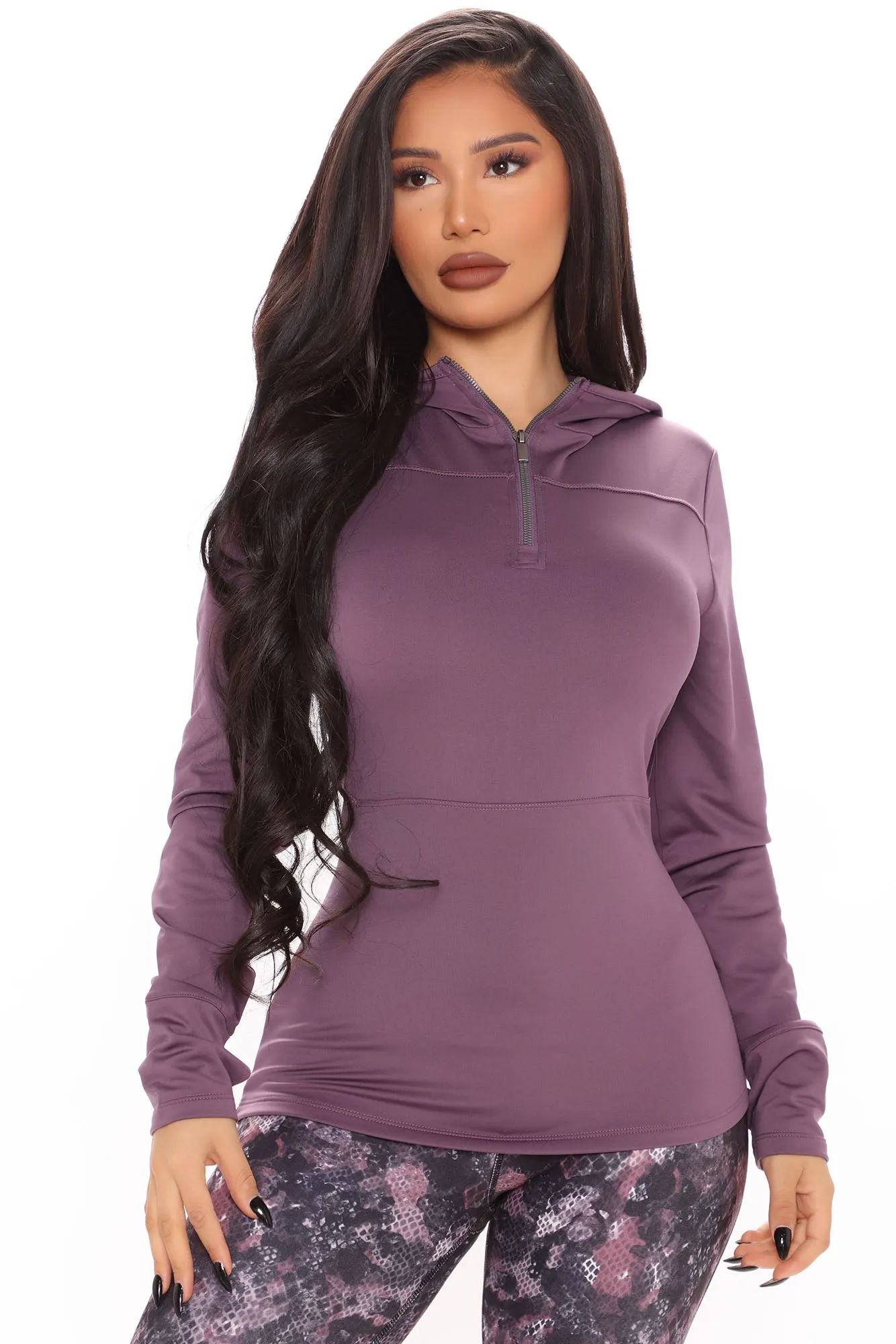 Adrenaline Active Half Zip Hoodie In Power Flex - Violet