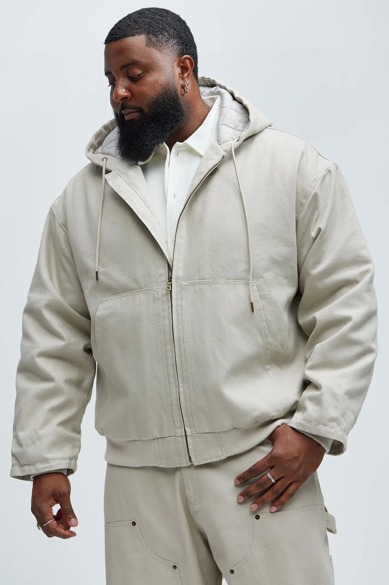 Alexander Utility Canvas Hooded Jacket - Off White