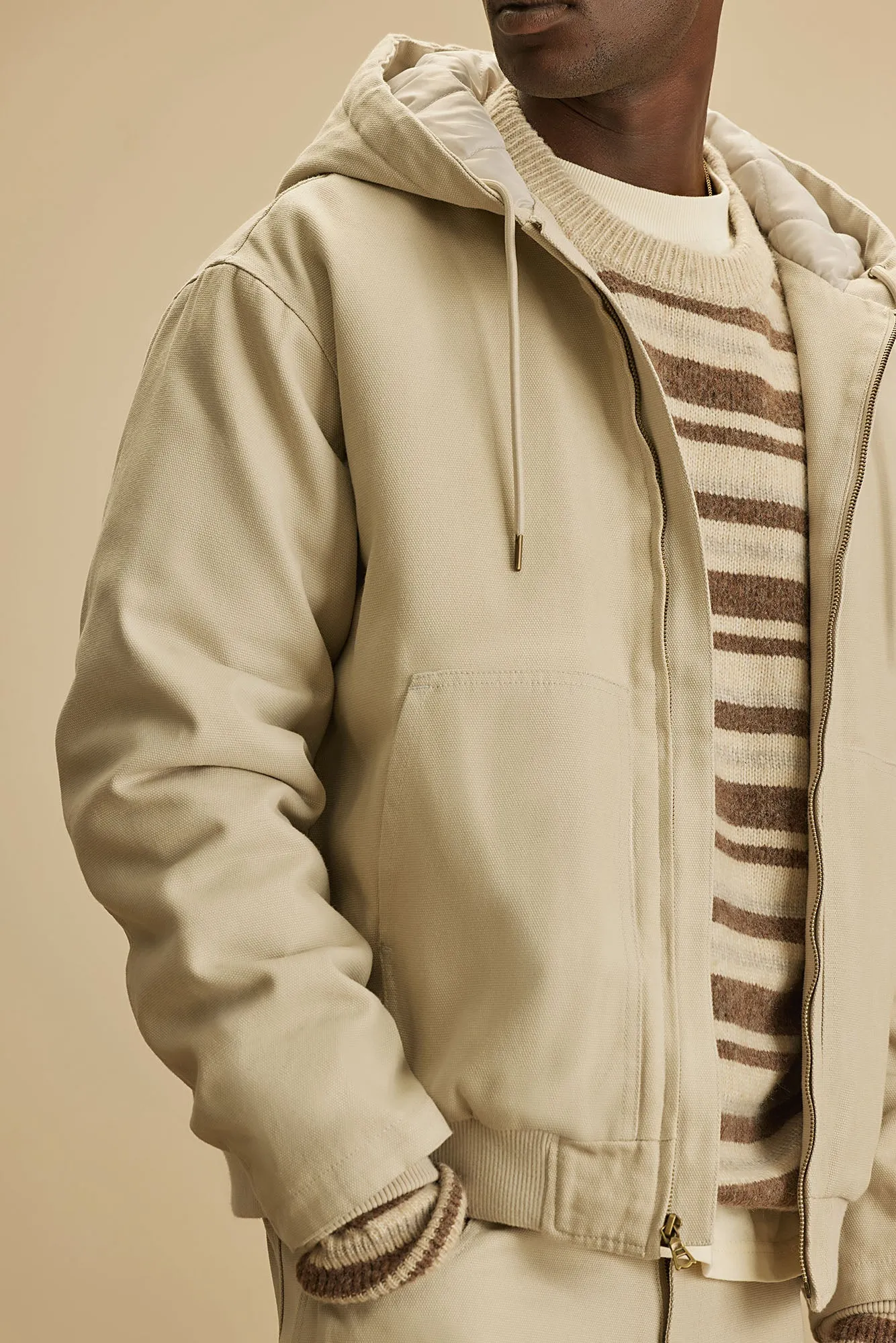 Alexander Utility Canvas Hooded Jacket - Off White