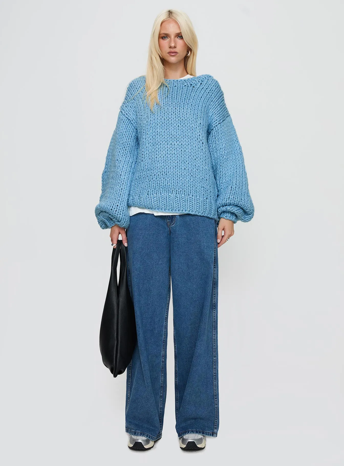 Arrowtown Hand Knit Sweater Blue