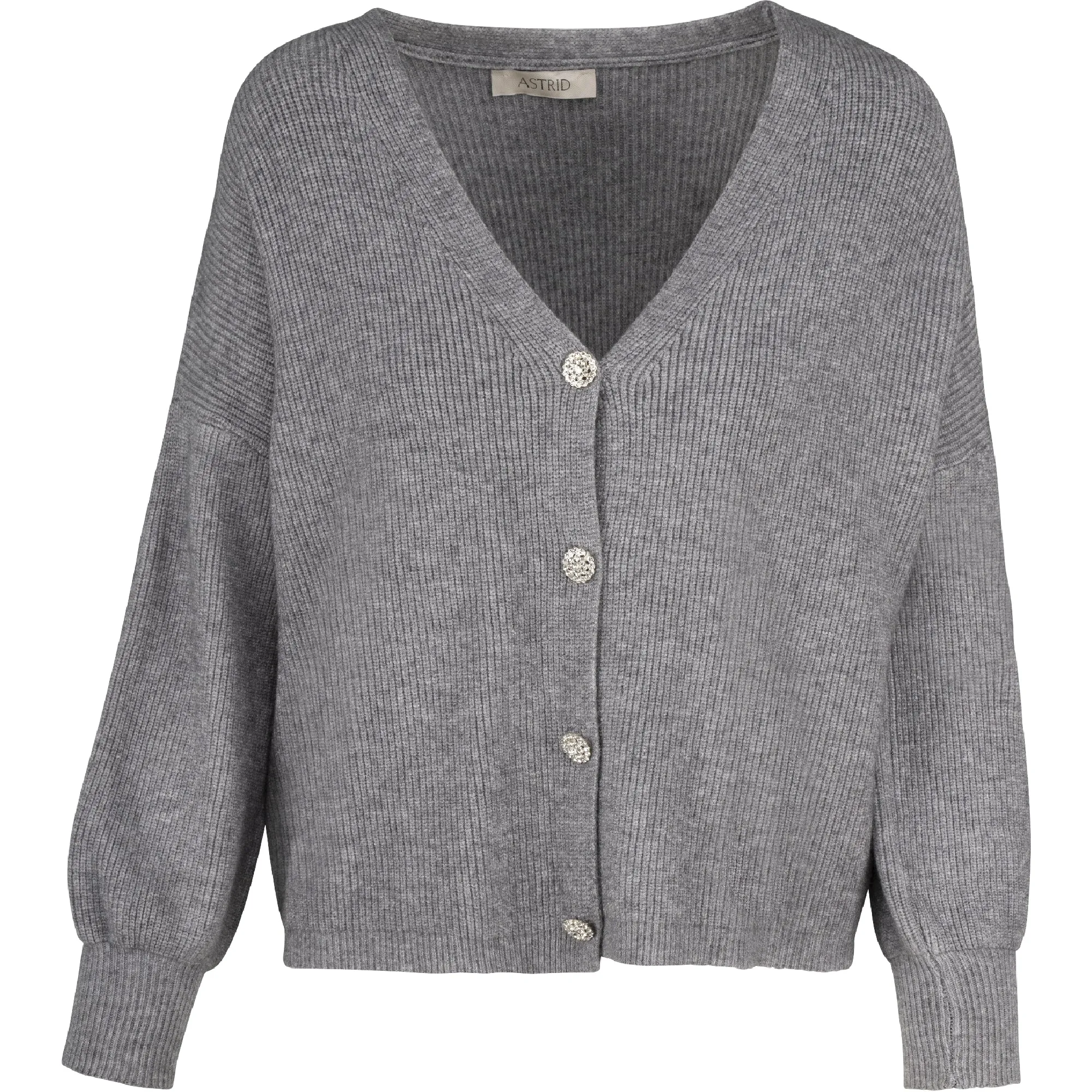 Astrid – Women's Knit Cardigan – Charcoal Melange