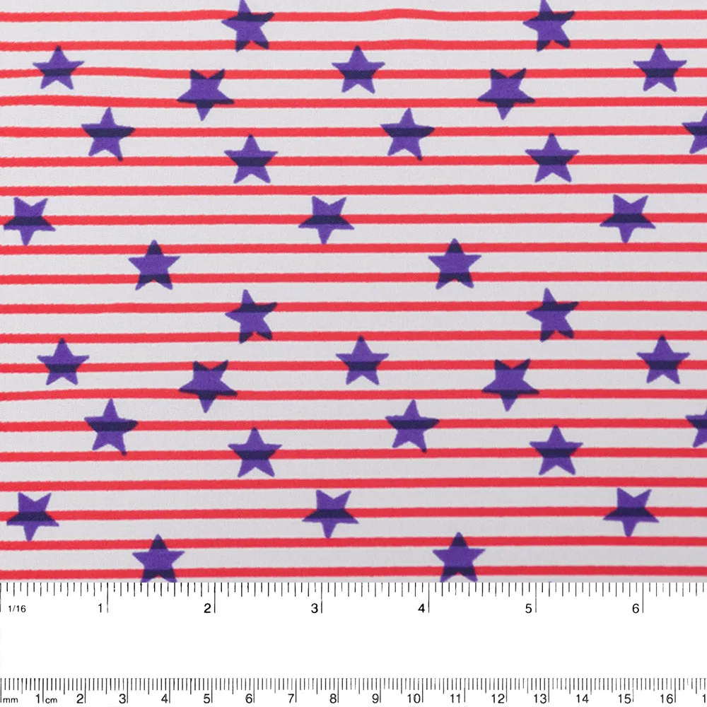 Bathing Suit Print - Stripes / Stars - White