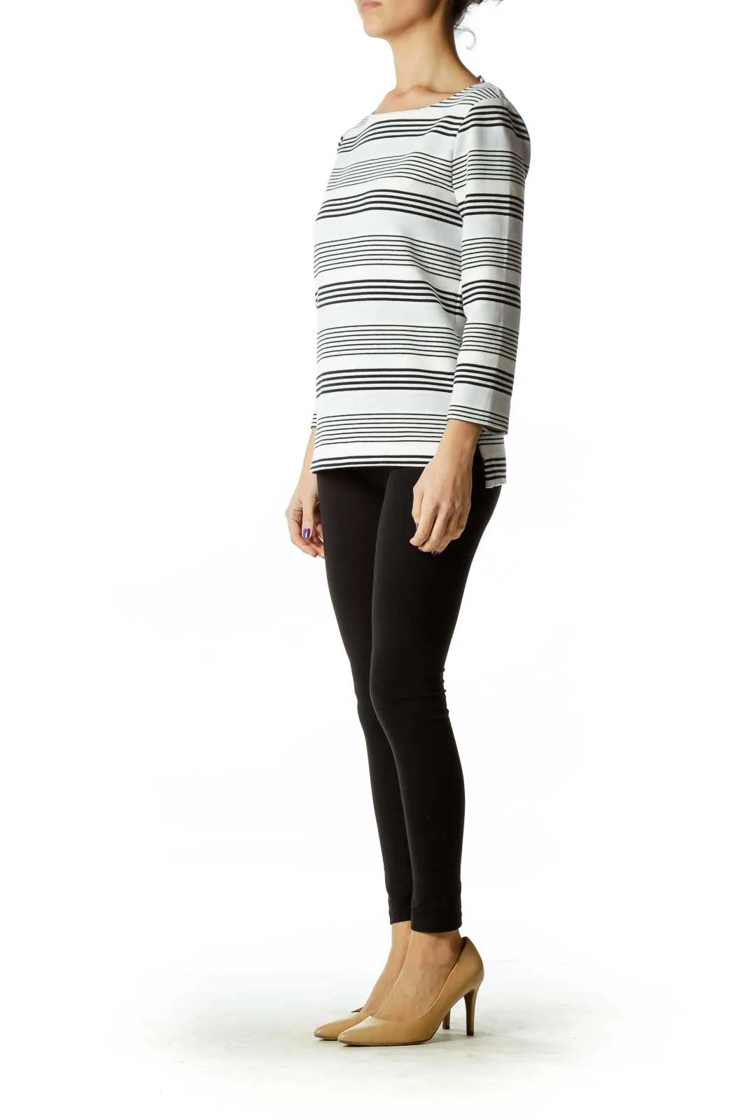 Black & Cream Striped Top