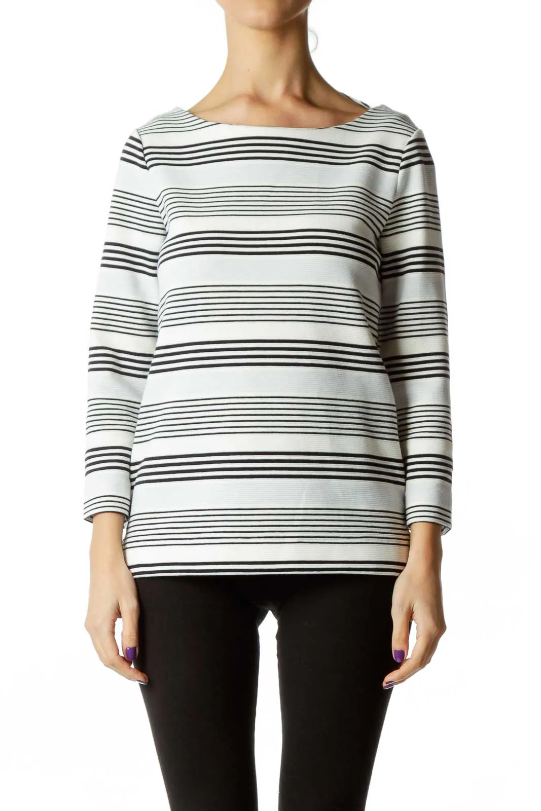 Black & Cream Striped Top