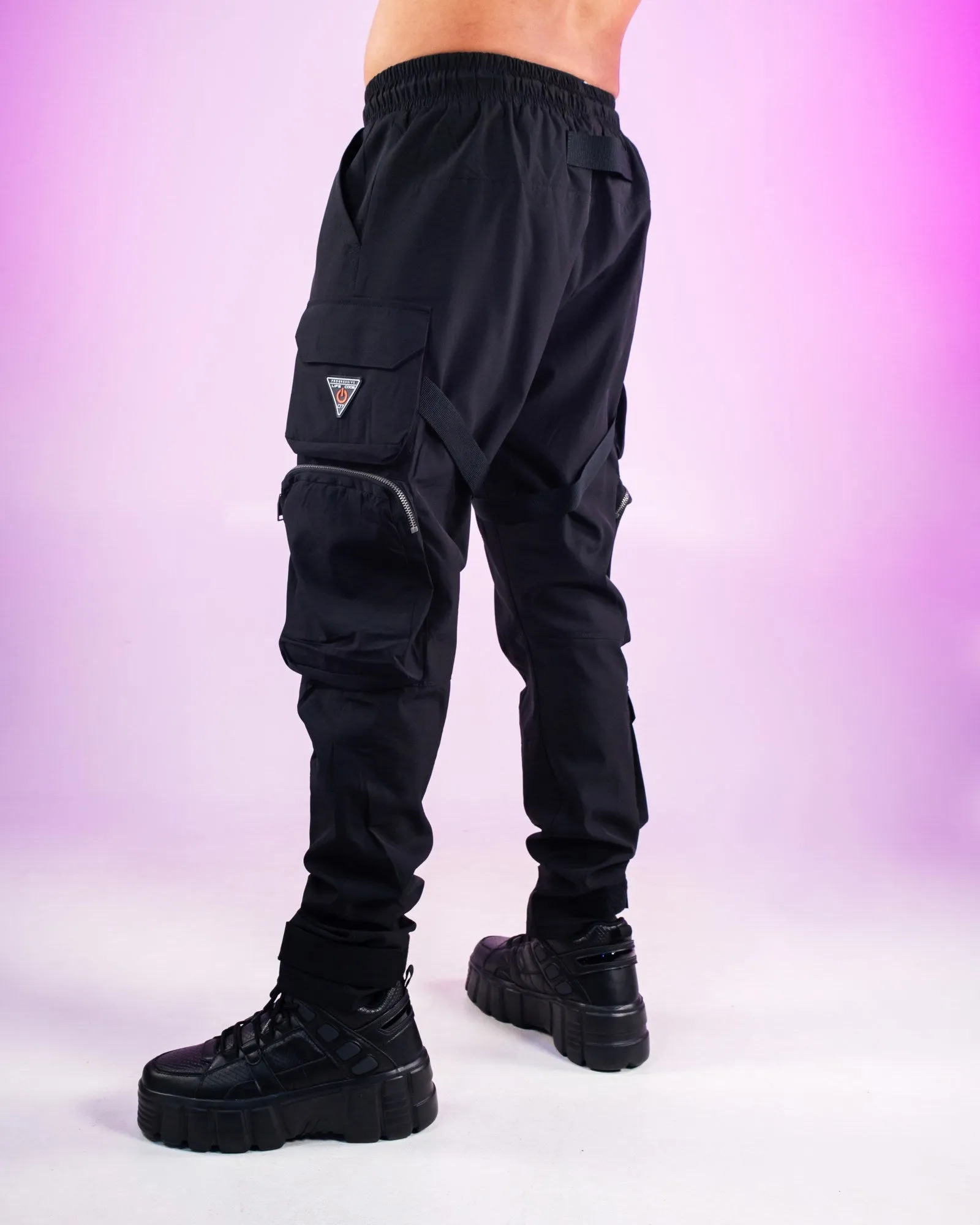 Black Nylon Utility Pants