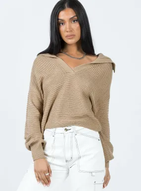 Brihni Oversized Knit Sweater Beige