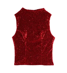 Carla Shimmer Red Tops