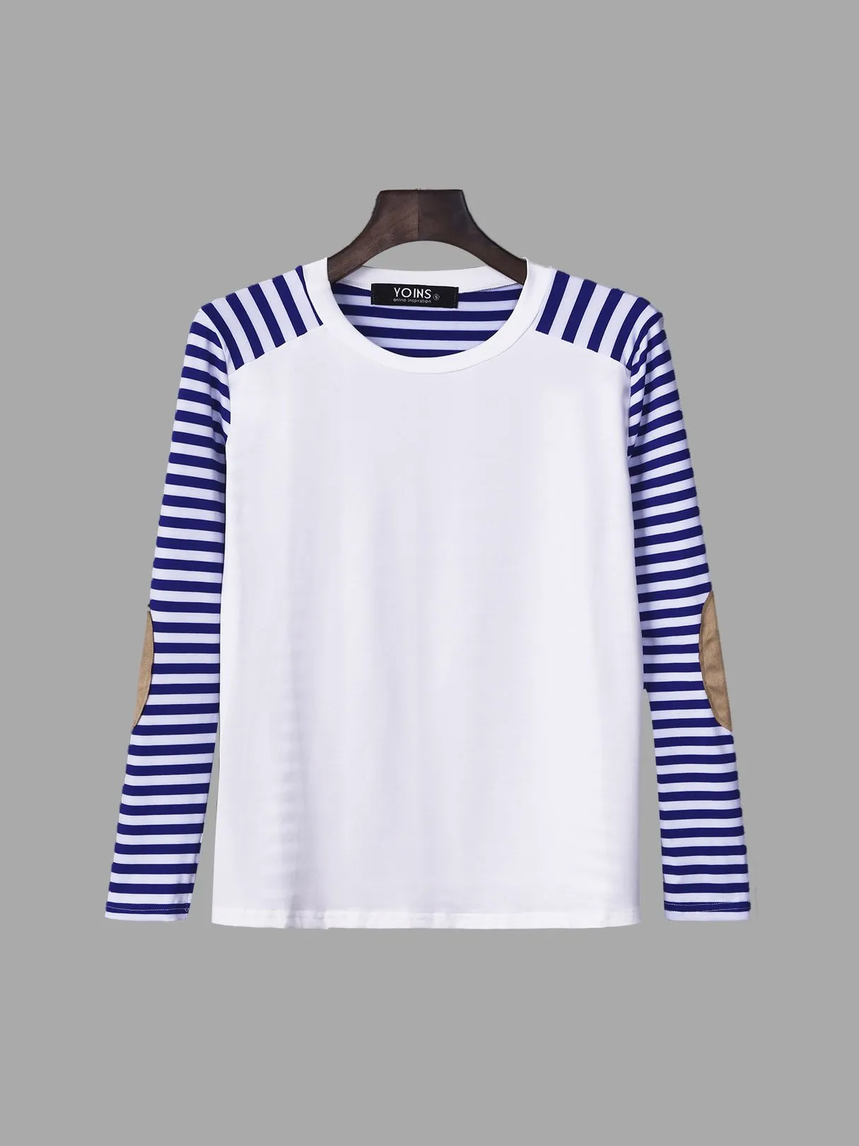 Custom Round Neck Stripe Long Sleeve Fashion T-Shirt