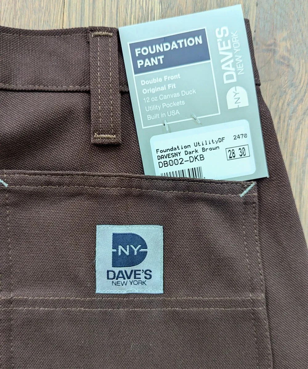 Dave's New York Foundation Pant (Double Front) - Dark Brown