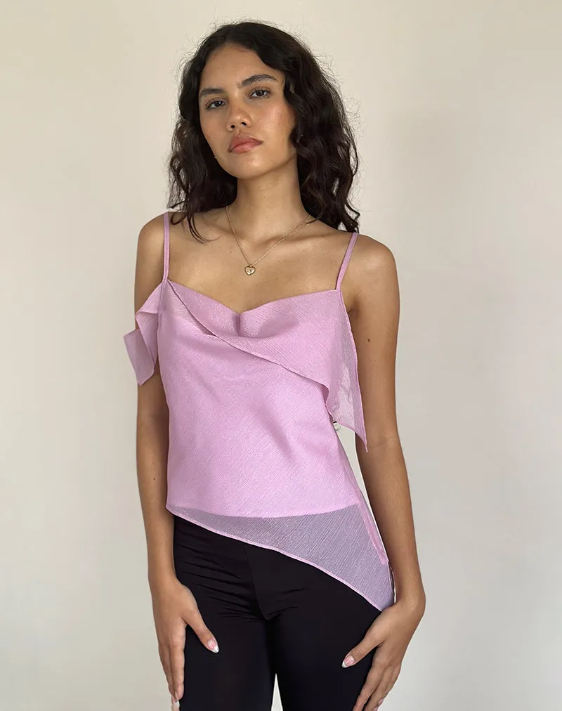 Davila Chiffon Top in Pink Shimmer