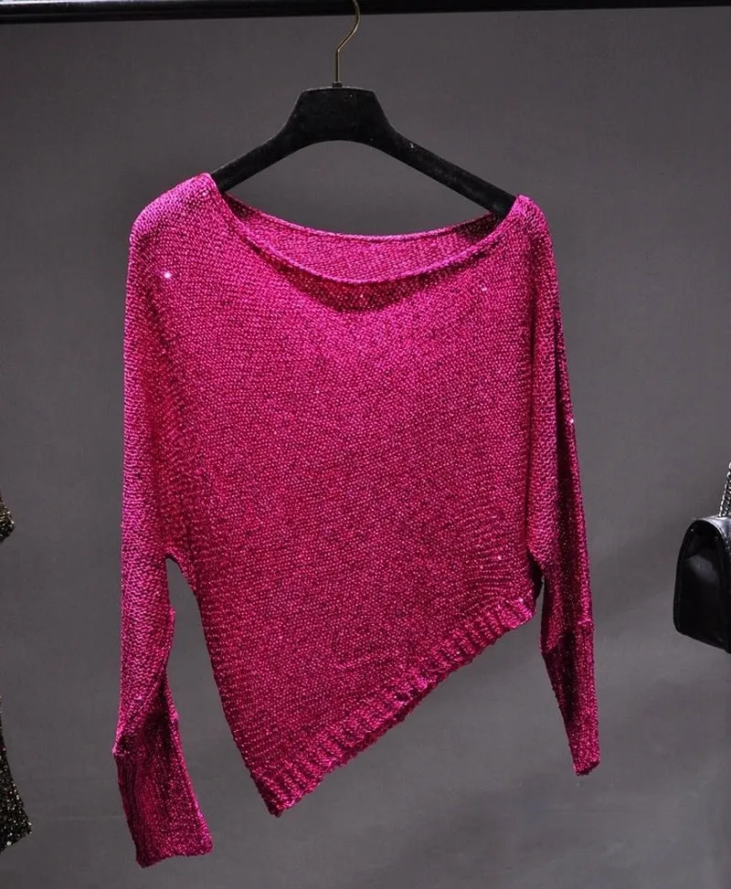 Inclined Sequin Blouse