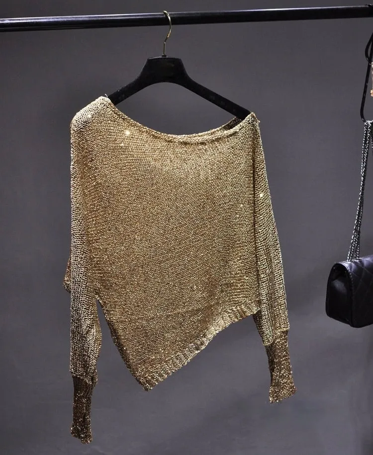 Inclined Sequin Blouse