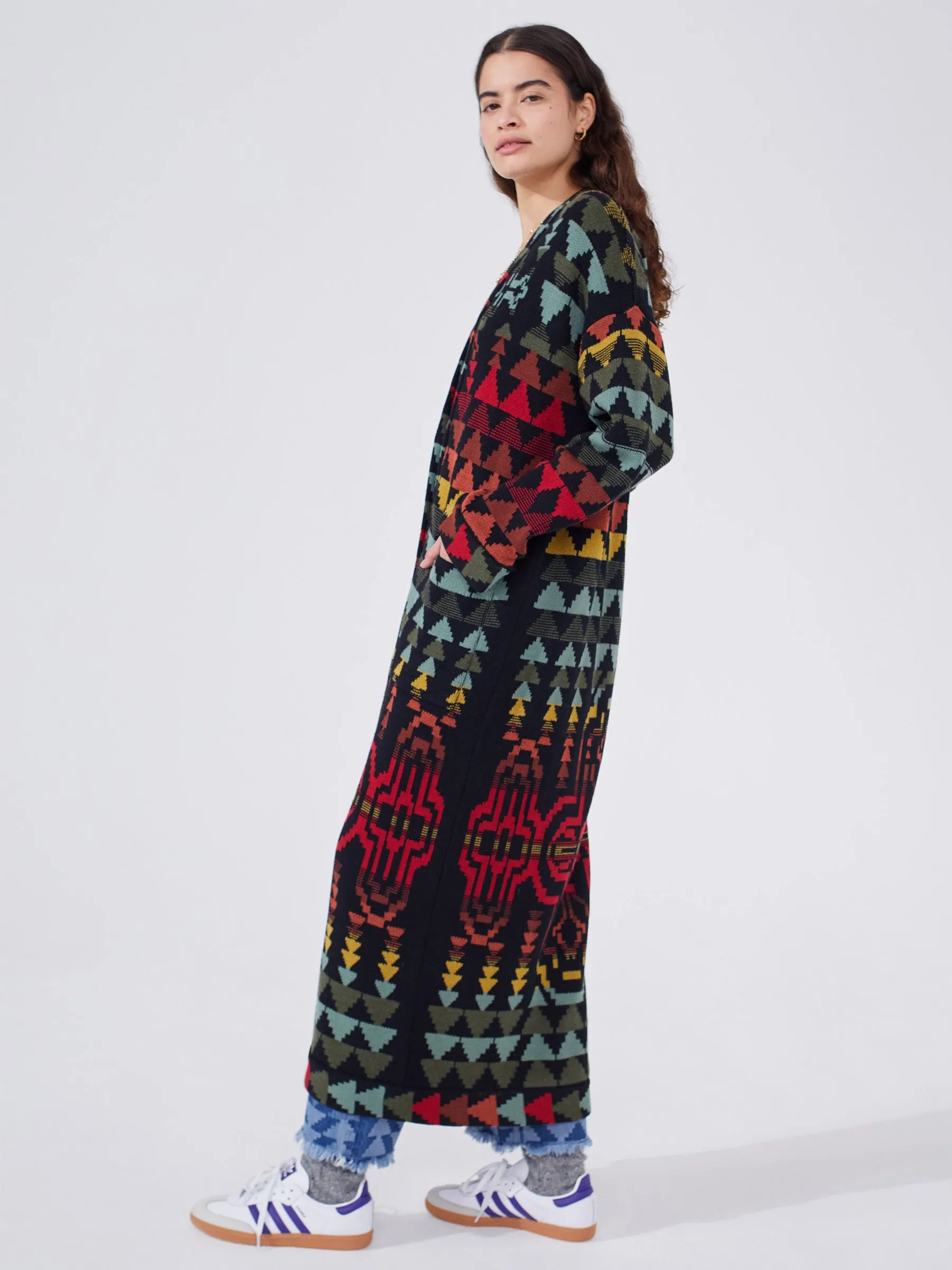 Marley Cotton Merino Jacquard Maxi Cardigan