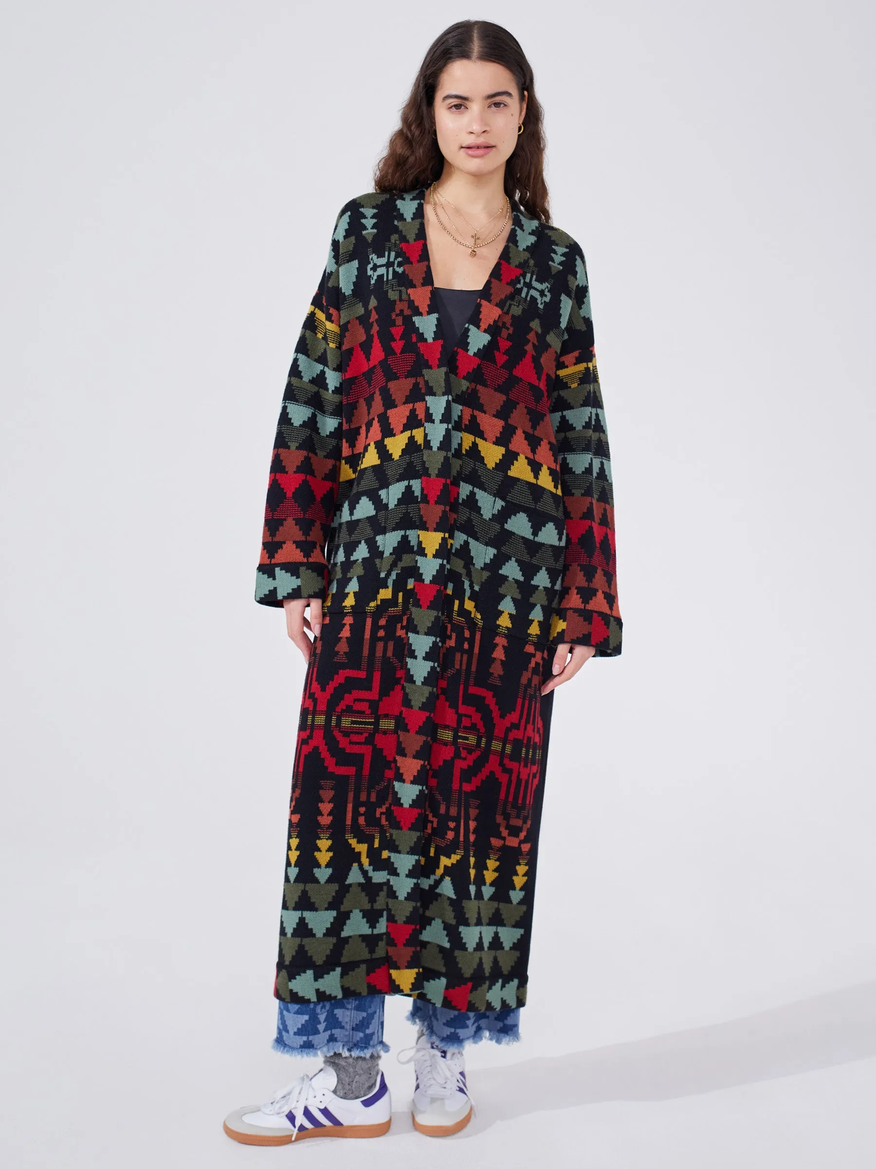 Marley Cotton Merino Jacquard Maxi Cardigan