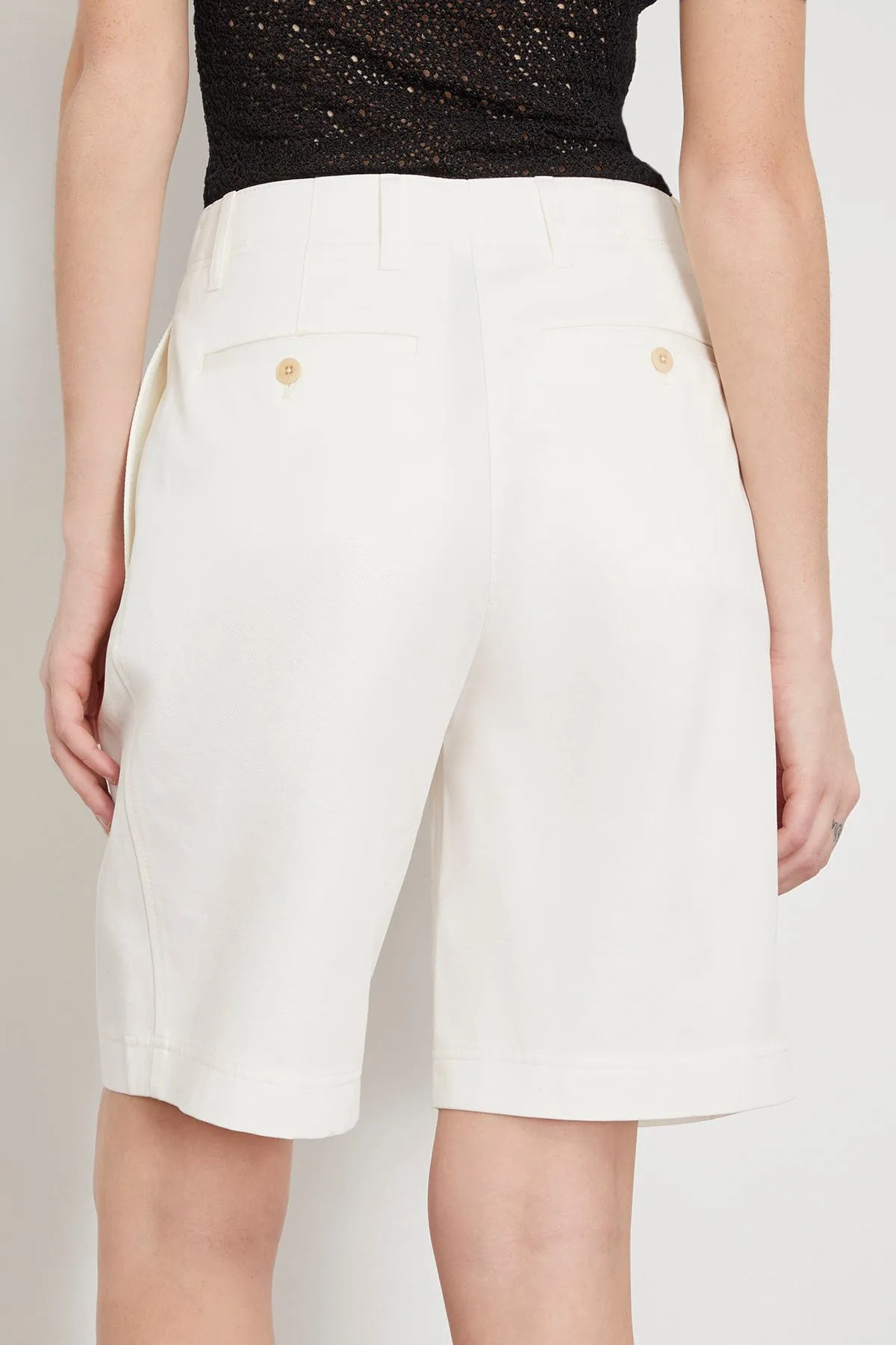 Relaxed Twill Shorts in White