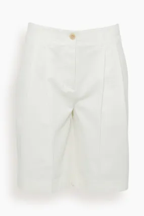 Relaxed Twill Shorts in White