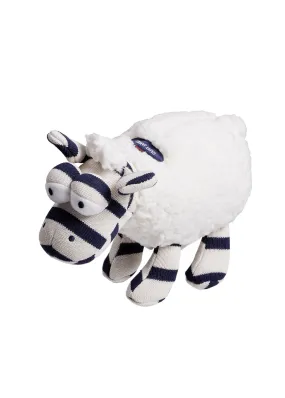 Sheep soft toy - in striped cotton (ECRU/MARINE)