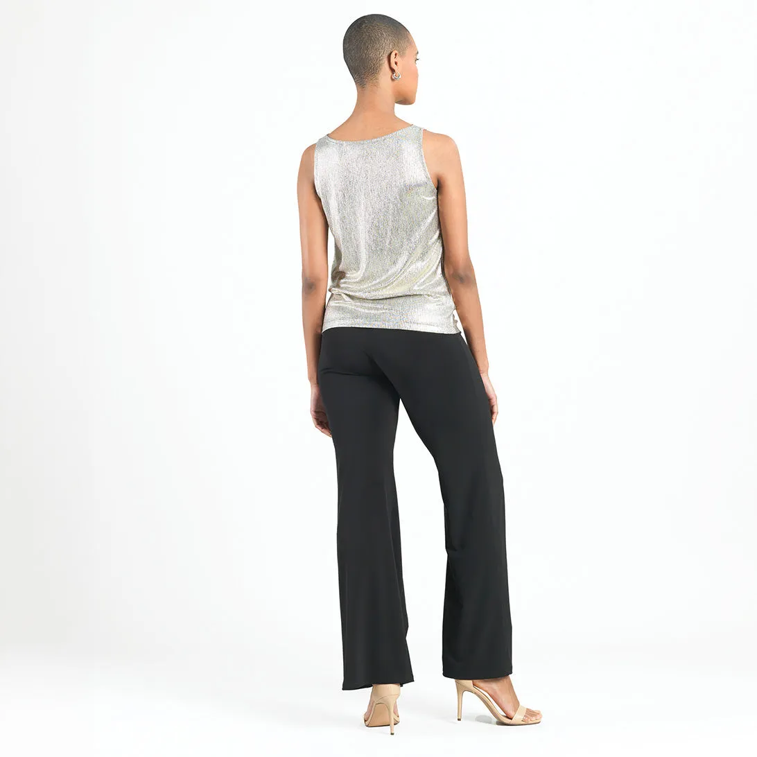 Shimmer Foil Lamé - Cowl Neck Draped Tank - Champagne - Final Sale!