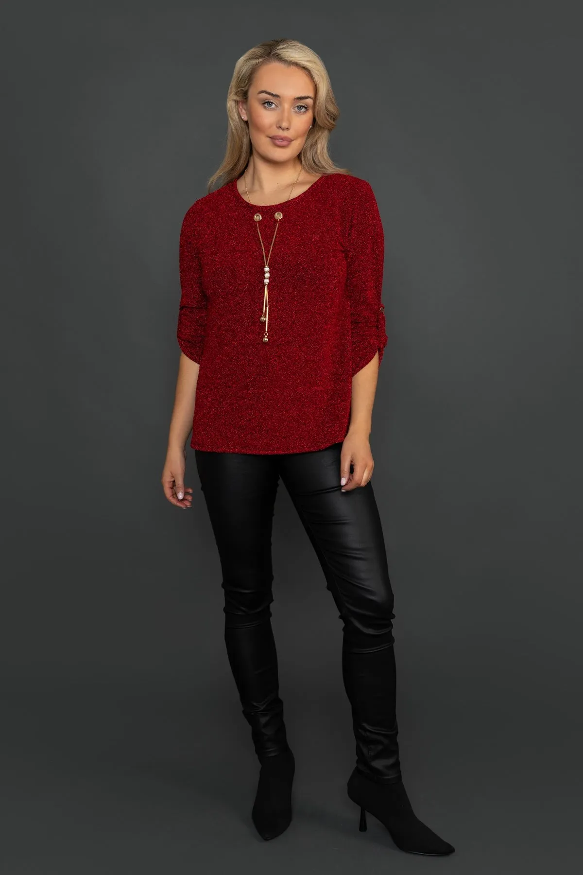 Shimmer Top in Red