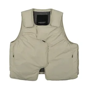 Solid Asymmetric Cotton-Padded Vest