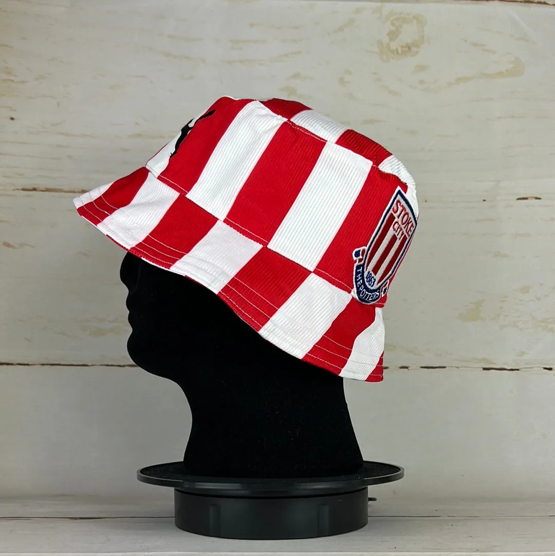 Stoke City 2004/2005 Upcycled Home Shirt Bucket Hat