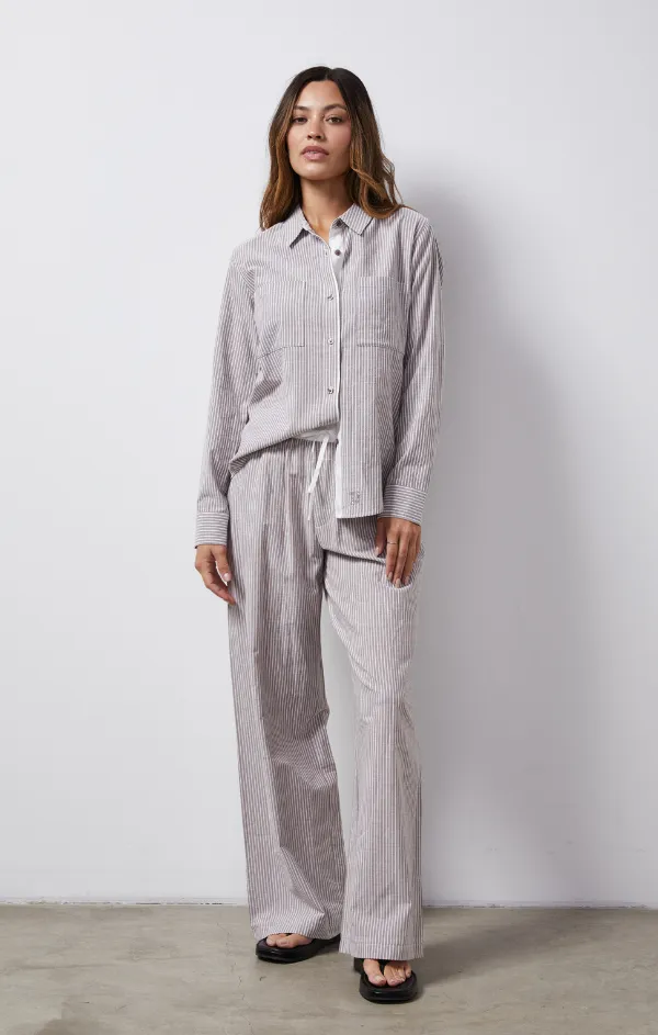 Striped Poplin Relaxed Shirt