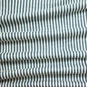 Teal Blue Striped Double Knit Fabric