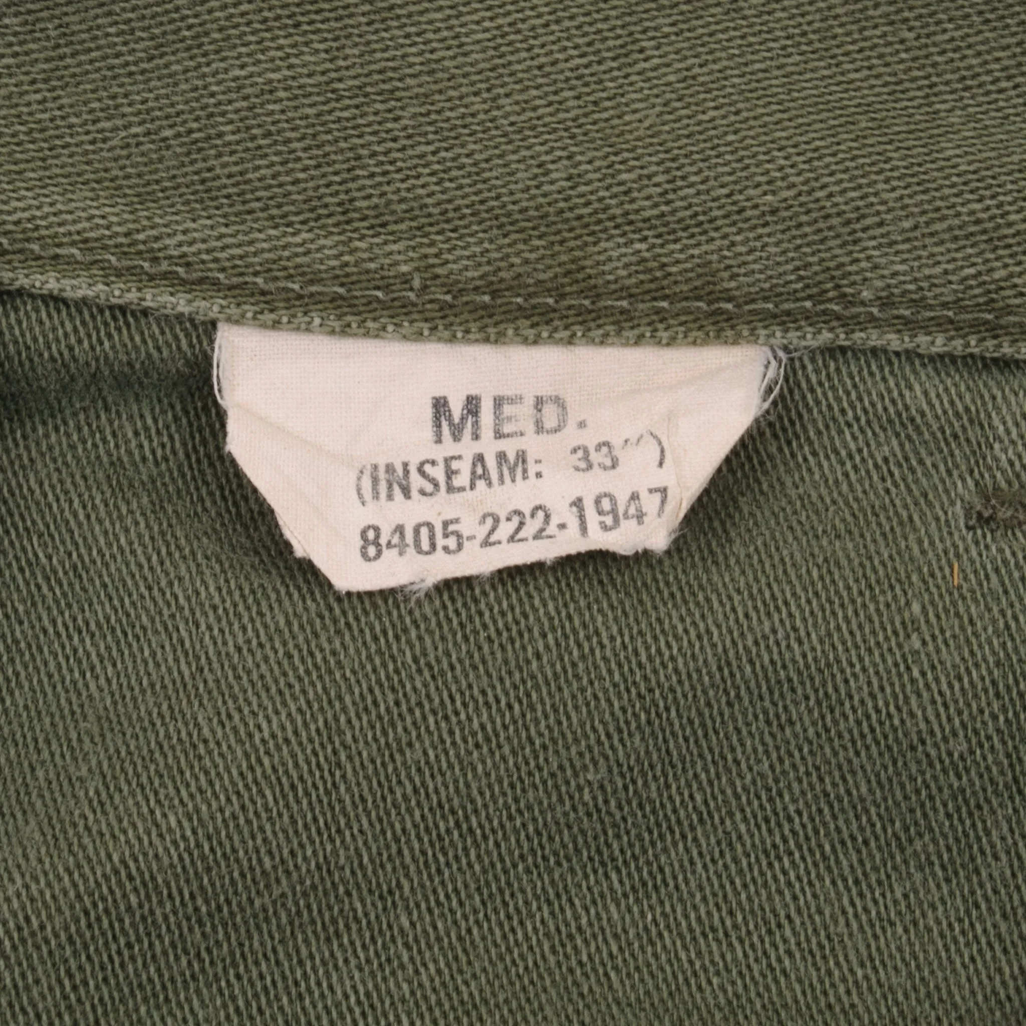 VINTAGE US ARMY UTILITY TROUSERS PANTS OG-107 SATEEN 1964 VIETNAM WAR MEDIUM